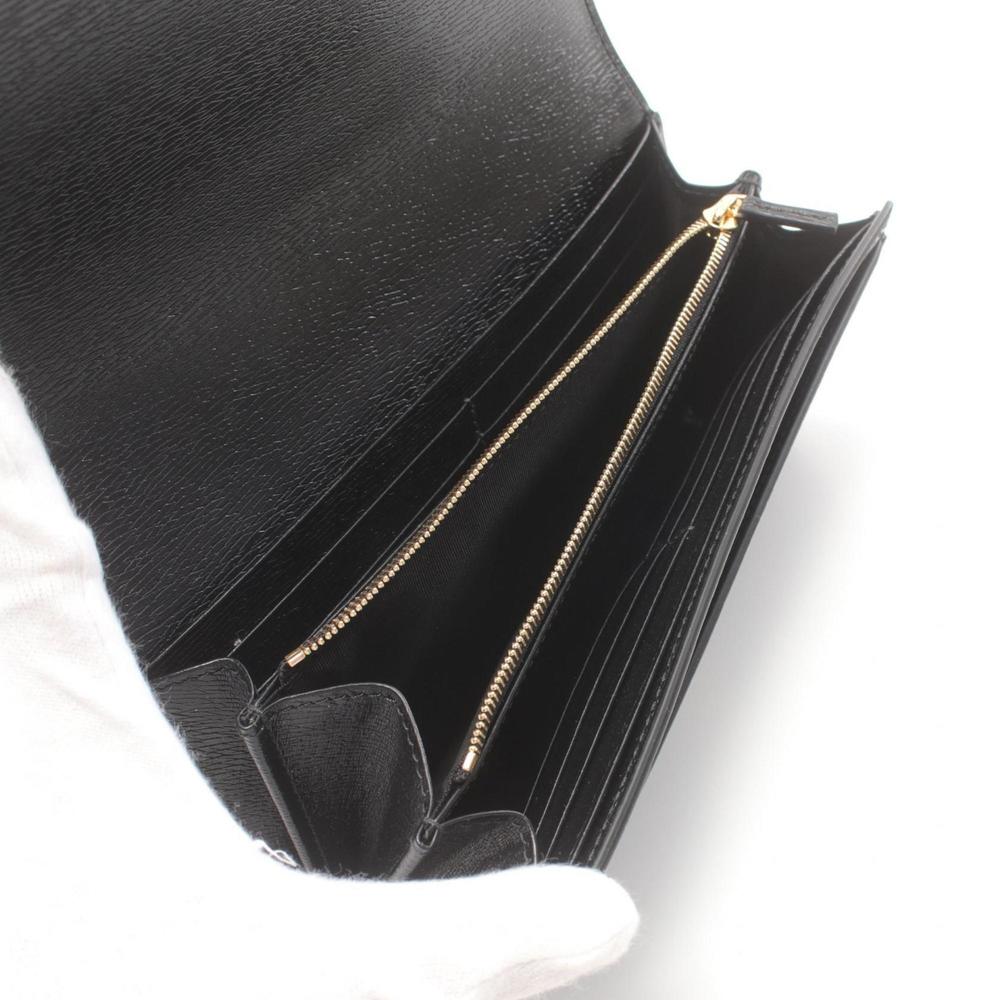 GUCCI Script Bi-fold Long Wallet Leather Black - Picture 4 of 5